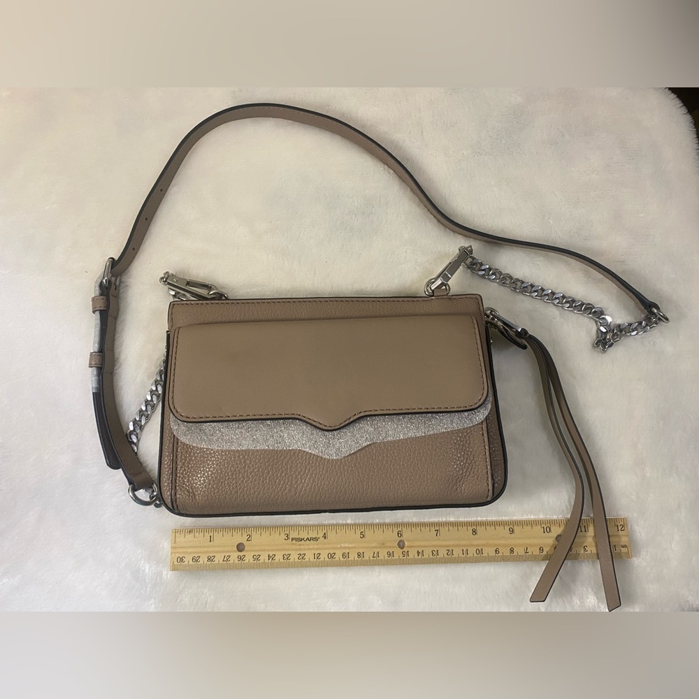 Rebecca Minkoff Beige and Silver Crossbody Bag